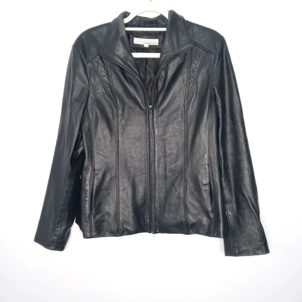 Wilson Leather black leather jacket size large